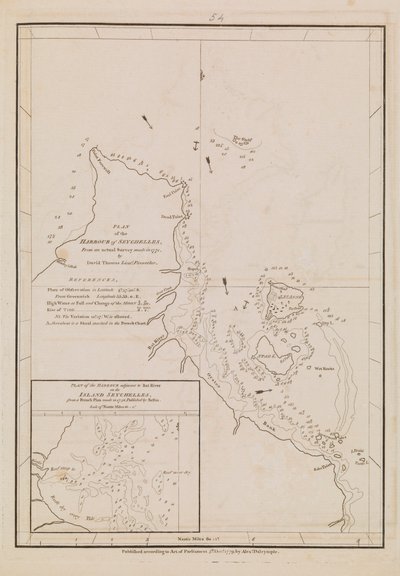Plan des Hafens der Seychellen von Alexander Dalrymple