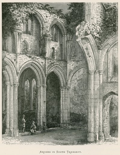 Netley Abbey, Bögen im südlichen Querschiff (Stich) von Alexander Francis Lydon