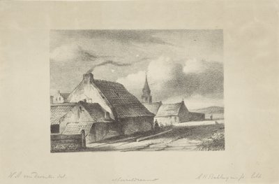 Häuser und ein Kirchturm in Katwijk von Alexander Hieronymus Bakhuyzen (II)
