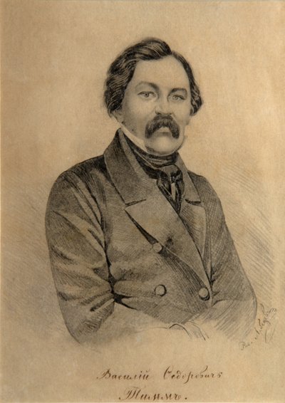 Porträt des Malers Vasily Fyodorovich Georg Wilhelm Timm 1820-1895 von Alexander Ignatyevich Lebedev