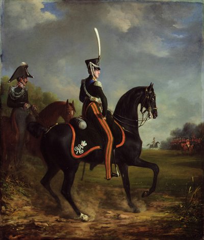 Zar Nikolaus I. von Russland, als Großfürst, reitend im Hyde Park von Alexander Ivanovich Sauerweid