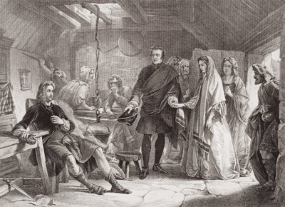 Das erste Treffen von Prinz Charles und Flora Macdonald auf der Insel South Uist, 1747, aus 