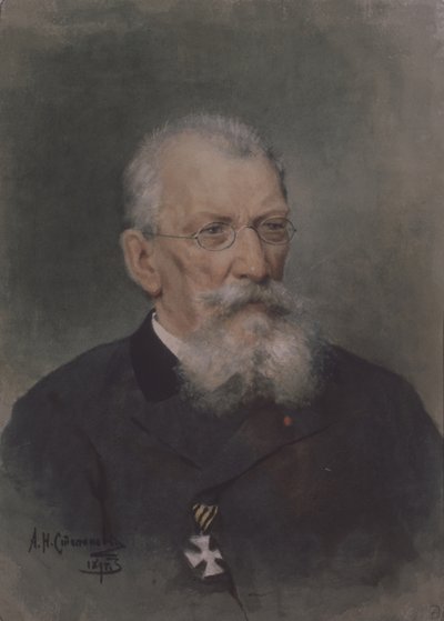 Porträt des Künstlers Pyotr P. Sokolov 1821-1899 von Alexander Nikolaevich Stepanov