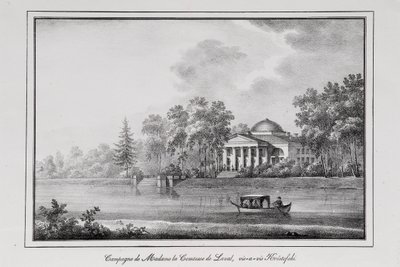 Sommerhaus der Gräfin de Laval auf der Aptekarsky Insel, Serie Ansichten von Sankt Petersburg, 1820er von Alexander Pluchart