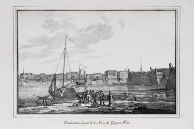Der Petrowski-Kai in St. Petersburg, der sogenannte Gagarinsky-Raufbold, Serie Ansichten von Sankt Petersburg, 1820er Jahre von Alexander Pluchart