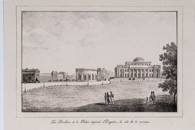 Der Jelagin-Palast in Sankt Petersburg, Serie Ansichten von Sankt Petersburg, 1820er Jahre von Alexander Pluchart