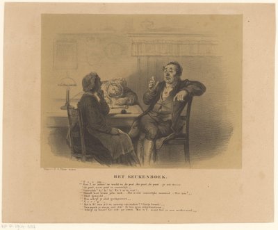 Mann und Frauen am Tisch (Das Küchenbuch) von Alexander Ver Huell