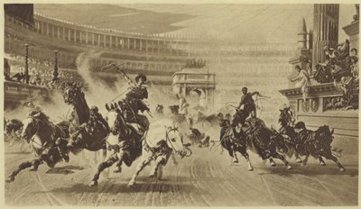 Das Wagenrennen (Fotogravur) von Alexander von Wagner