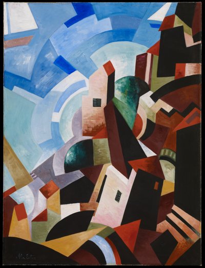 Italienische Stadt am Meer, ca. 1917 von Alexandra Alexandrowna Exter