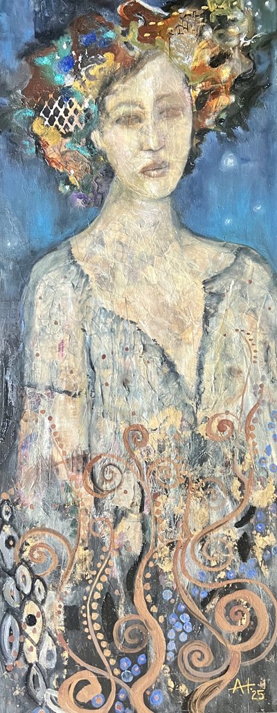 Goldenes mystisches Porträt von Alexandra Higgins