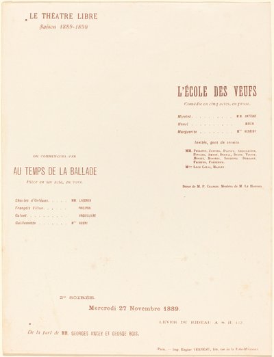 Die Schule der Witwer; In der Zeit der Ballade von Alexandre Charpentier