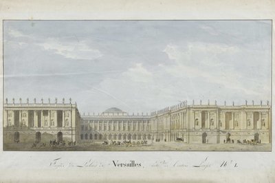 Fassadenprojekt für den Palast von Versailles auf der Eingangsseite von Alexandre Dufour