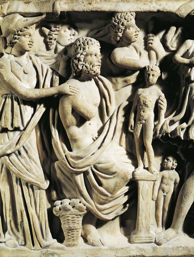Marmorsarkophag, Relief, das den Prometheus-Mythos darstellt (Detail) von Nicolas Toussaint Charlet