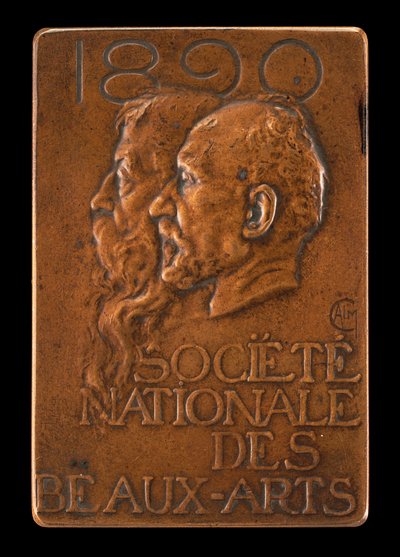 Société Nationale des Beaux-Arts: Jean-Louis Ernest Meissonier und Pierre Puvis..., [Vorderseite] von Alexandre Louis Marie Charpentier