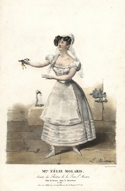 Tänzerin Miss Zelie Molard und Louise in Le Deserteur von Francois-Alexis Blache Jr., choreografiert von Dauberval, Theatre de la Porte St. Martin von Alexandre Marie Colin