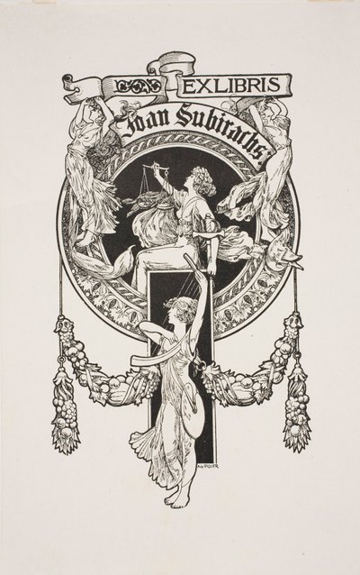 Exlibris von Joan Subirachs von Alexandre de Riquer