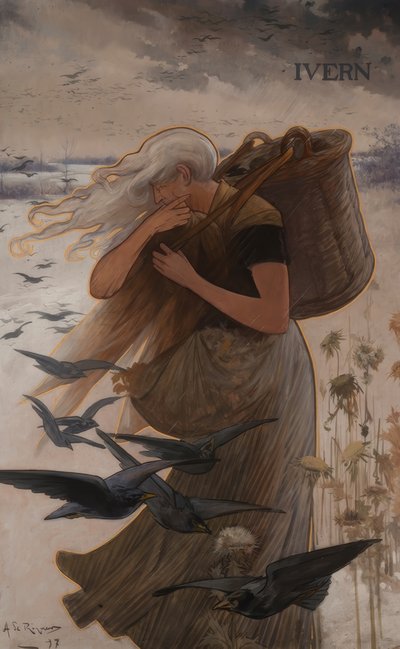 Dekorative Paneele der vier Jahreszeiten: Winter (ivern) von Alexandre de Riquer