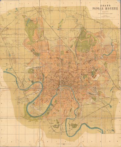 Plan von Moskau, 1916 von Alexei Alexeevich Ilyin