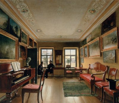 Innenraum eines Herrenhauses, 1830er von Alexei Vasilievich Tyranov