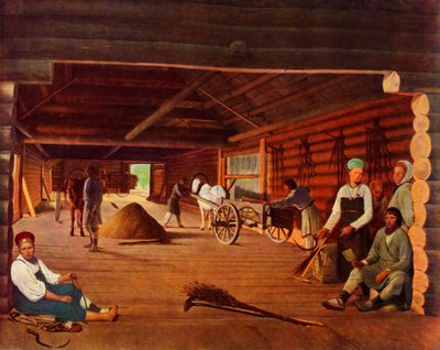 Getreide dreschen, um 1821, 1965 von Alexey Venetsianov