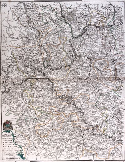 Die Staaten am Fluss Mosel, Rhein und Saar, Deutschland - von A von Alexis Hubert Jaillot