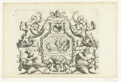 Achteckiges Paneel mit Orpheus und Eurydike von Alexis Loir (I)