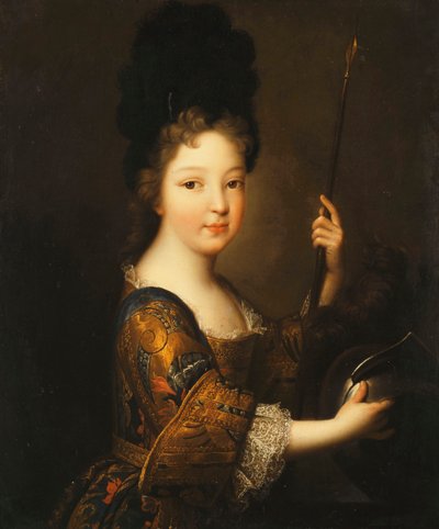 Porträt eines Mädchens, halblang, als Minerva von Alexis Simon Belle