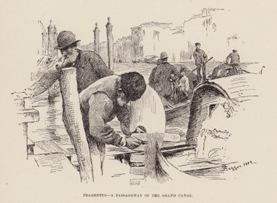 Traghetto, ein Durchgang des Canal Grande von Alezzandro Zezzos