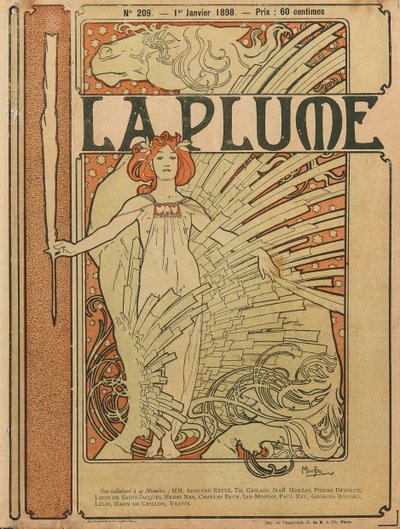 Titelblatt von La Plume Nr. 209, 1898 von Alfons Marie Mucha