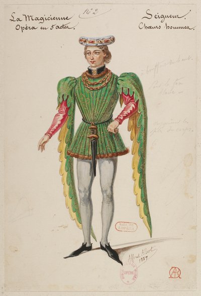 Halévy - Die Zauberin - Kostümentwürfe von Alfred Albert - 02. Herr, Männerchöre von Alfred Albert