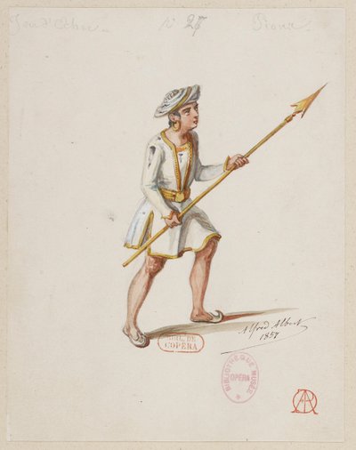 La magicienne - Kostümentwürfe - Schachspiel, Bauern (Sarazenen) von Alfred Albert