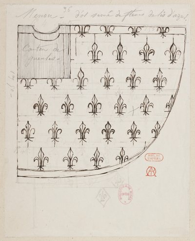 La magicienne - Kostümentwürfe - (Wappen). M. Menou von Alfred Albert