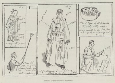 Skizzen auf der Erfindungsausstellung von Alfred Courbould