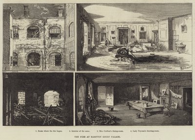 Das Feuer im Hampton Court Palace von Alfred Courbould