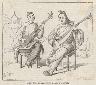 Chinesische Herren beim Spiel von Alfred Crowquill