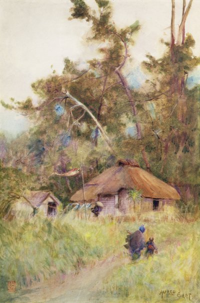 Ein stürmischer Tag in Japan, ca. 1889 von Alfred East