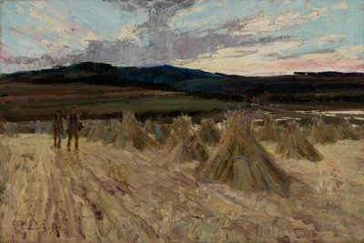 Erntearbeiter bei Sonnenuntergang von Alfred East