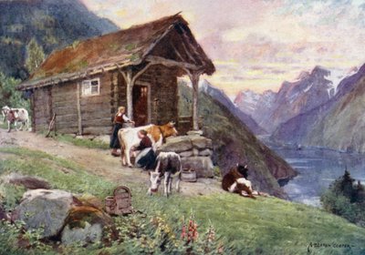 Ein Saeter, Vetle Fjord von Alfred Heaton Cooper