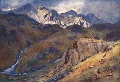 Lake District: Eine Fuchsjagd, Kopf von Eskdale und Scawfell von Alfred Heaton Cooper