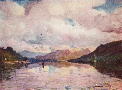 Reflexionen, Kylemore Lough von Alfred Heaton Cooper