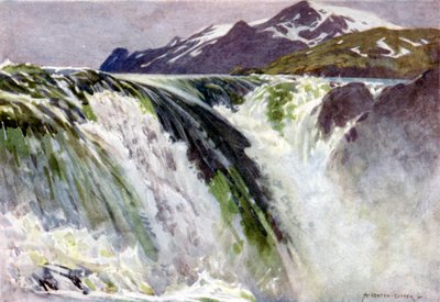 Stora Sjöfallet, Großer See-Wasserfall, Saltoluokta von Alfred Heaton Cooper