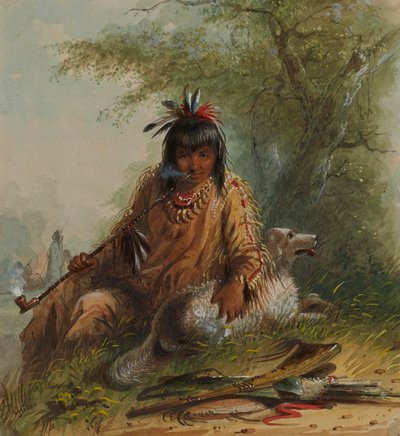 Schlangenindianer und sein Hund von Alfred Jacob Miller