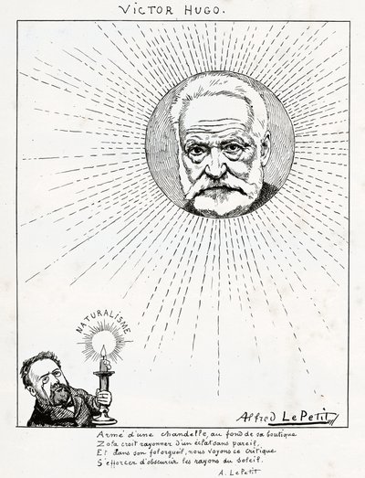 Karikatur von Victor Hugo und Emile Zola, ca. 1875-1880 (Gravur) von Alfred Le Petit