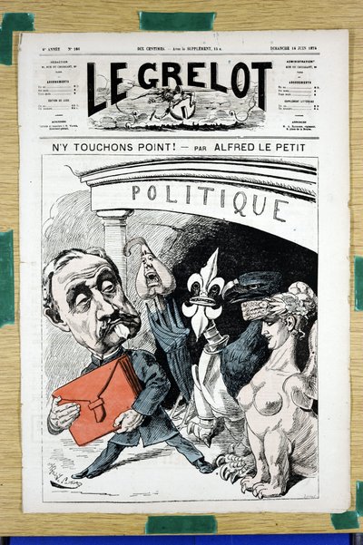 Titelblatt von Le Grelot, Nummer 166, Satirisch in Farben von Alfred Le Petit