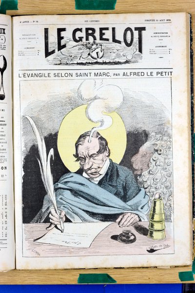 Titelblatt von „The Grelot“, Nummer 72, Satirisch in Farben von Alfred Le Petit