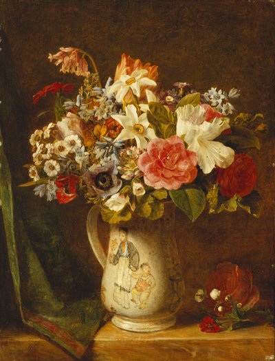Rosen, Narzissen und andere Blumen in einer Vase von Alfred Morgan