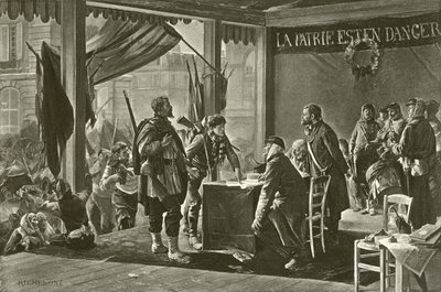 Die Einschreibung von Freiwilligen, 1870 von Alfred Paul Marie Richemont