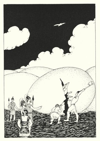Lucians Wahre Geschichte: Das Ei des Halcyon (Stich) von Alfred Payne Garnett