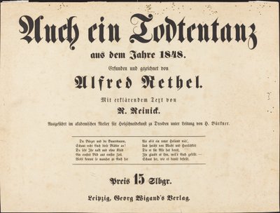 Auch ein Totentanz: Titelseite von Alfred Rethel