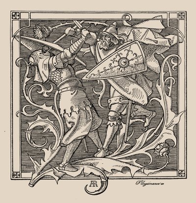 Die Nibelungen. Hagen von Tronje tötet Iring, 1840-1841 von Alfred Rethel